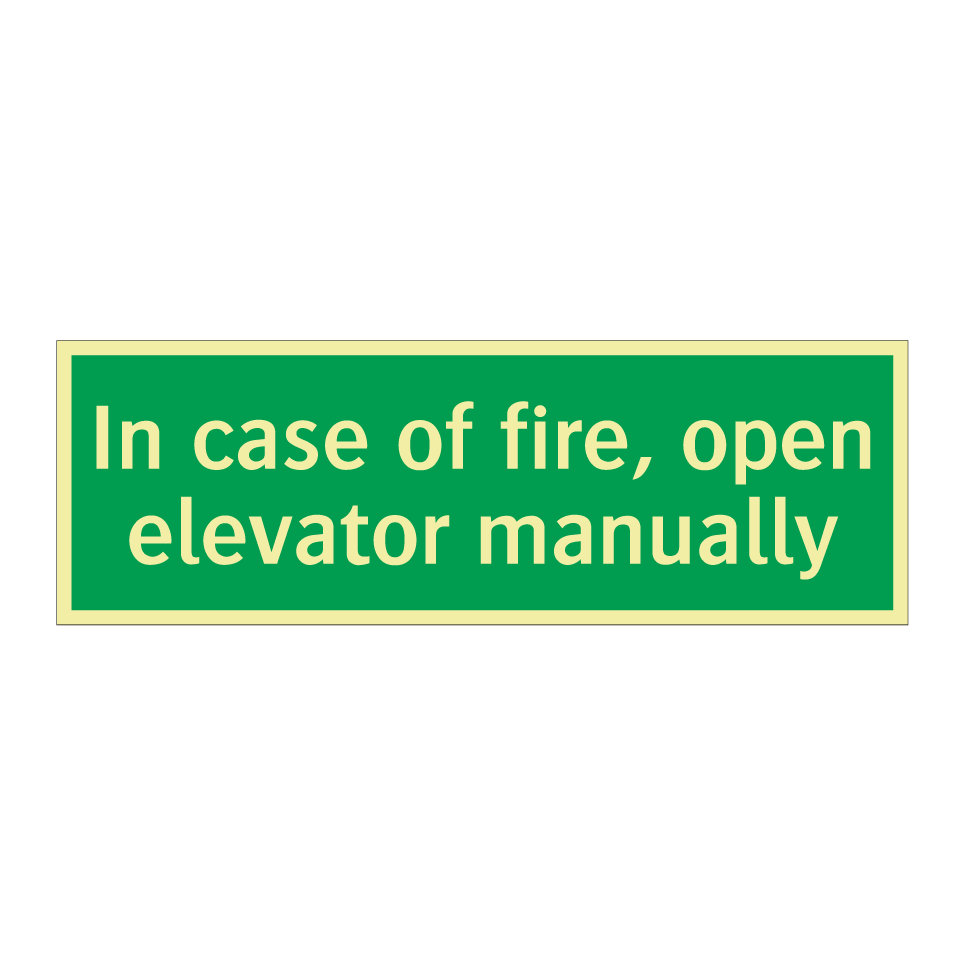 In case of fire, open elevator manually