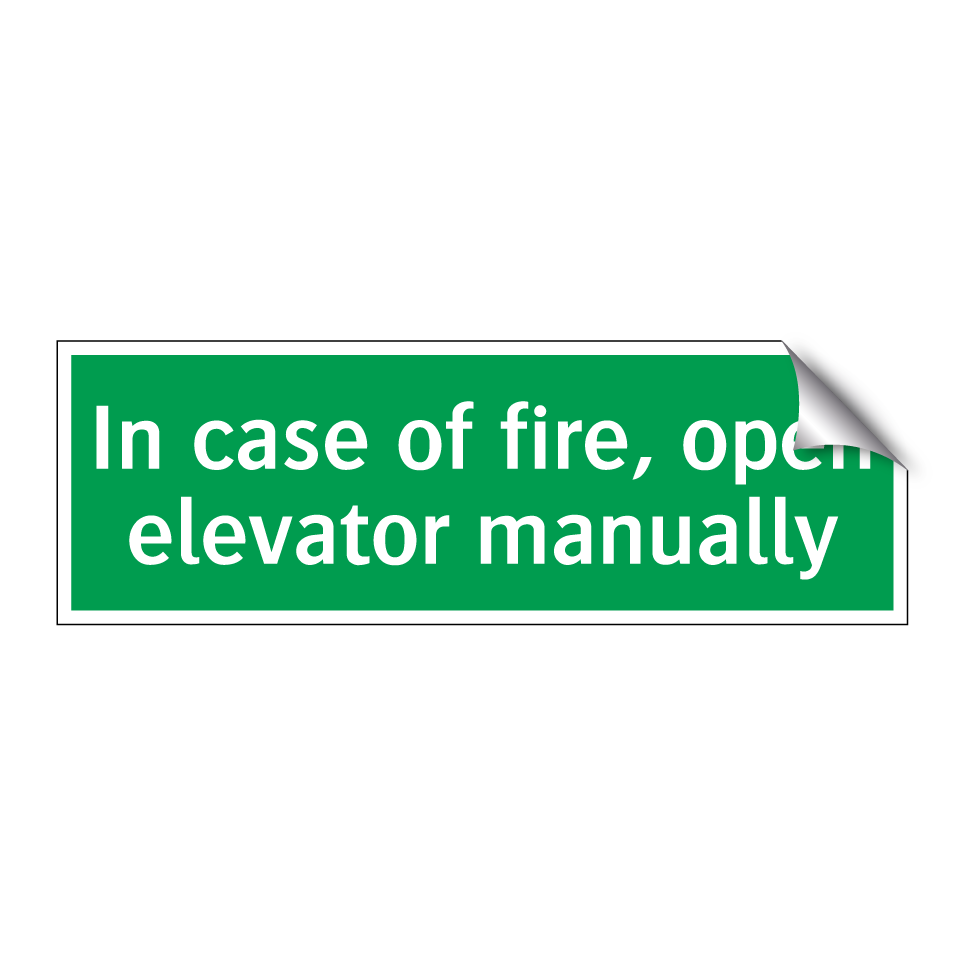 In case of fire, open elevator manually