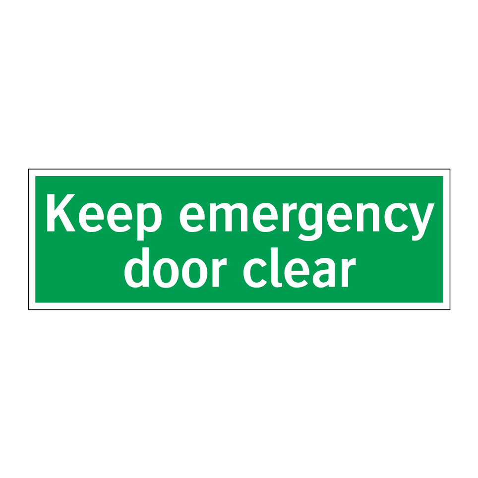 Keep emergency door clear