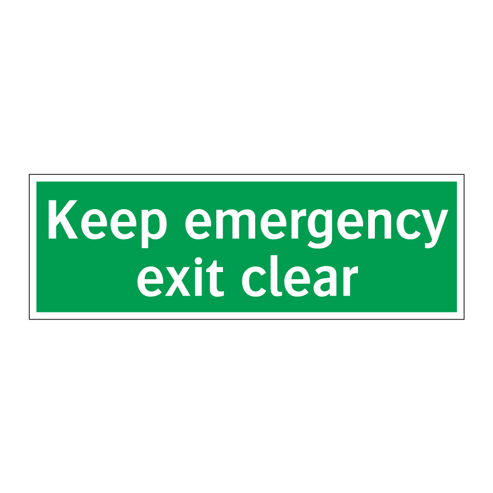 Keep emergency exit clear