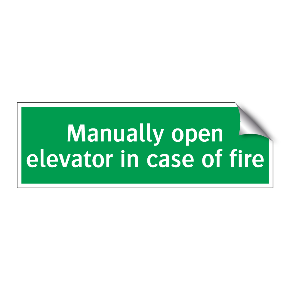 Manually open elevator in case of fire