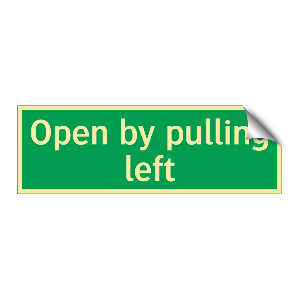 Open by pulling left