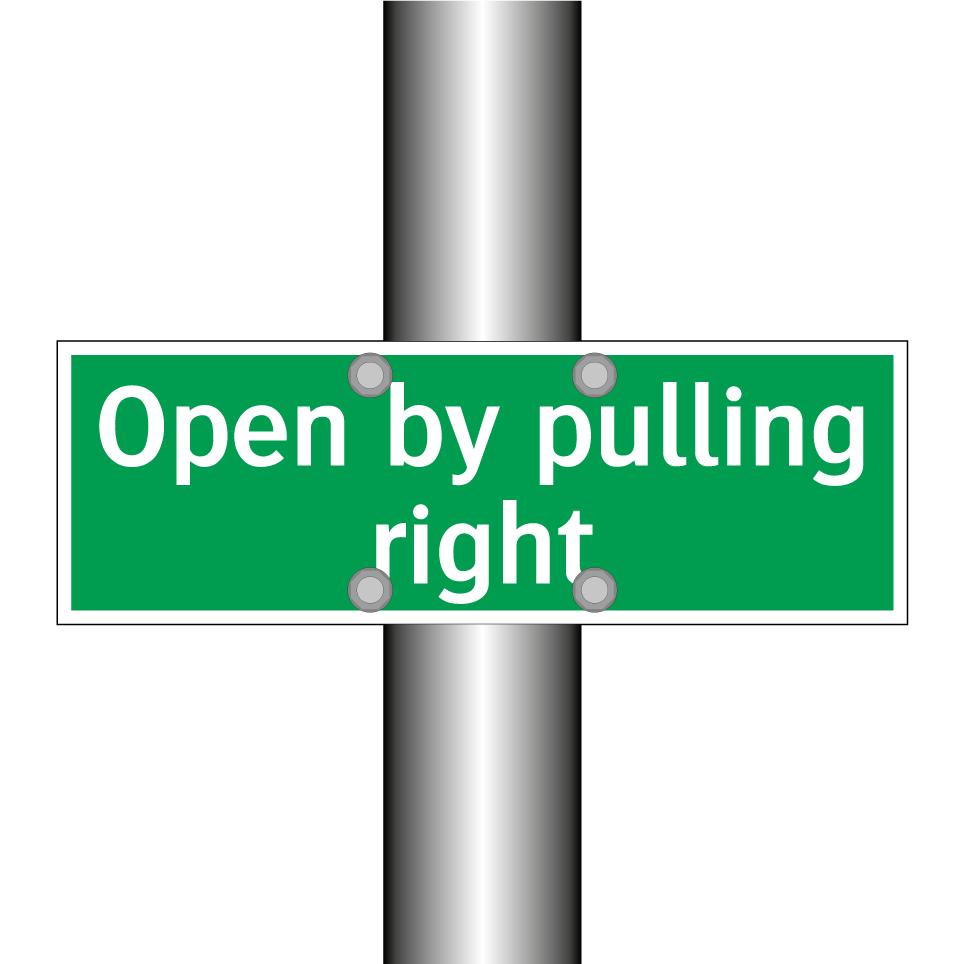 Open by pulling right