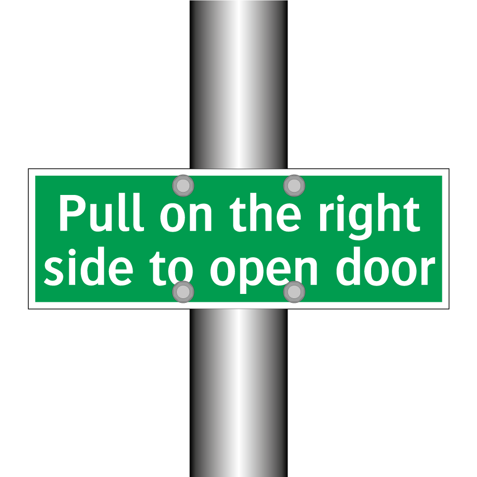 Pull on the right side to open door