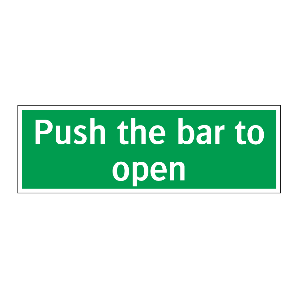 Push the bar to open