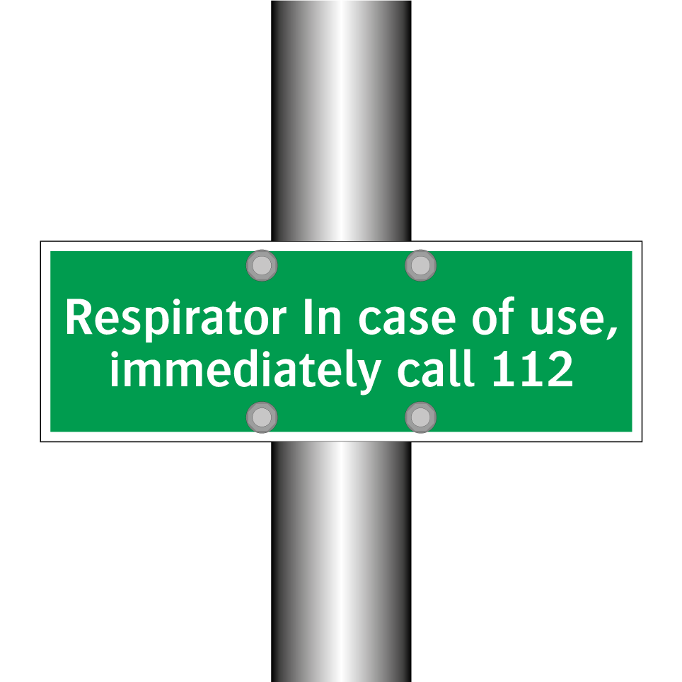 Respirator In case of use, immediately call 112