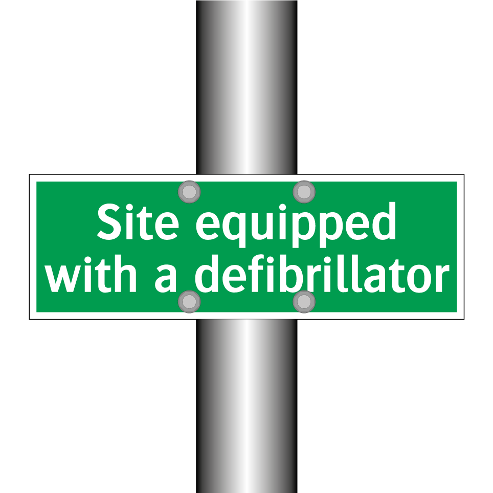 Site equipped with a defibrillator