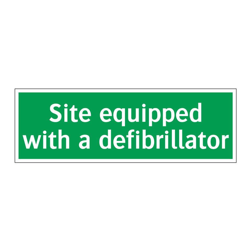 Site equipped with a defibrillator