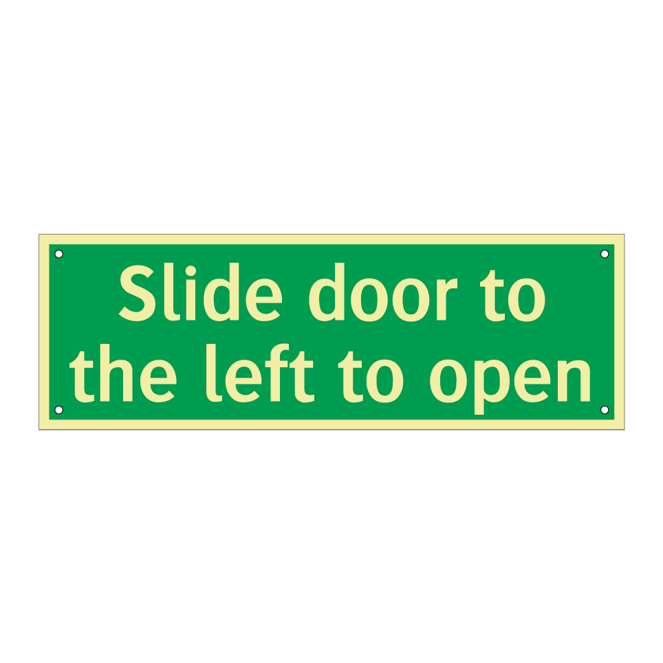 Slide door to the left to open