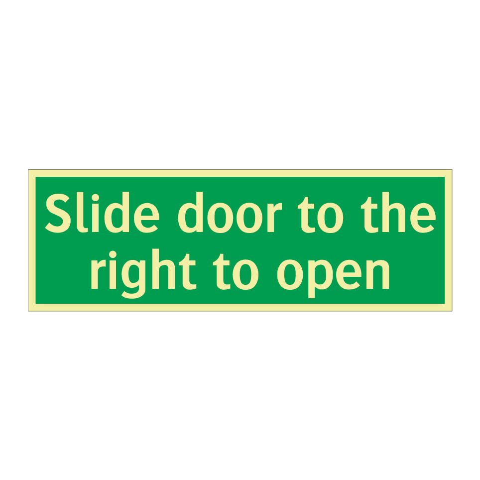 Slide door to the right to open