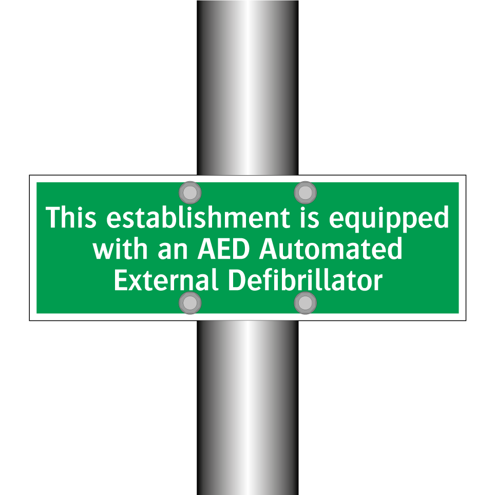 This establishment is equipped with an AED Automated External Defibrillator