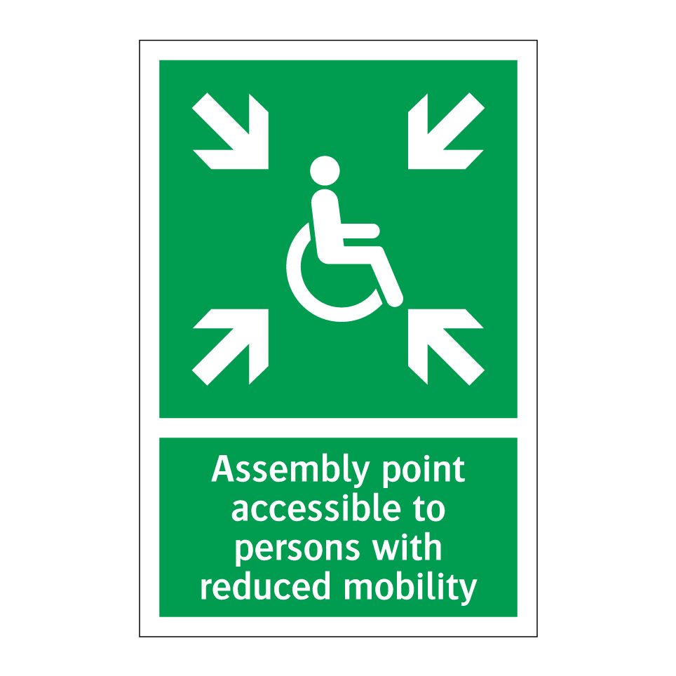 Assembly point accessible to persons with reduced mobility