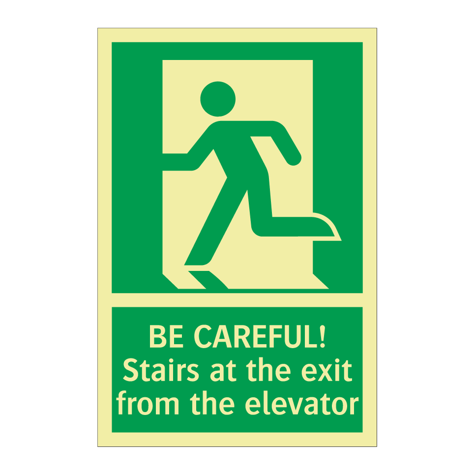 BE CAREFUL! Stairs at the exit from the elevator