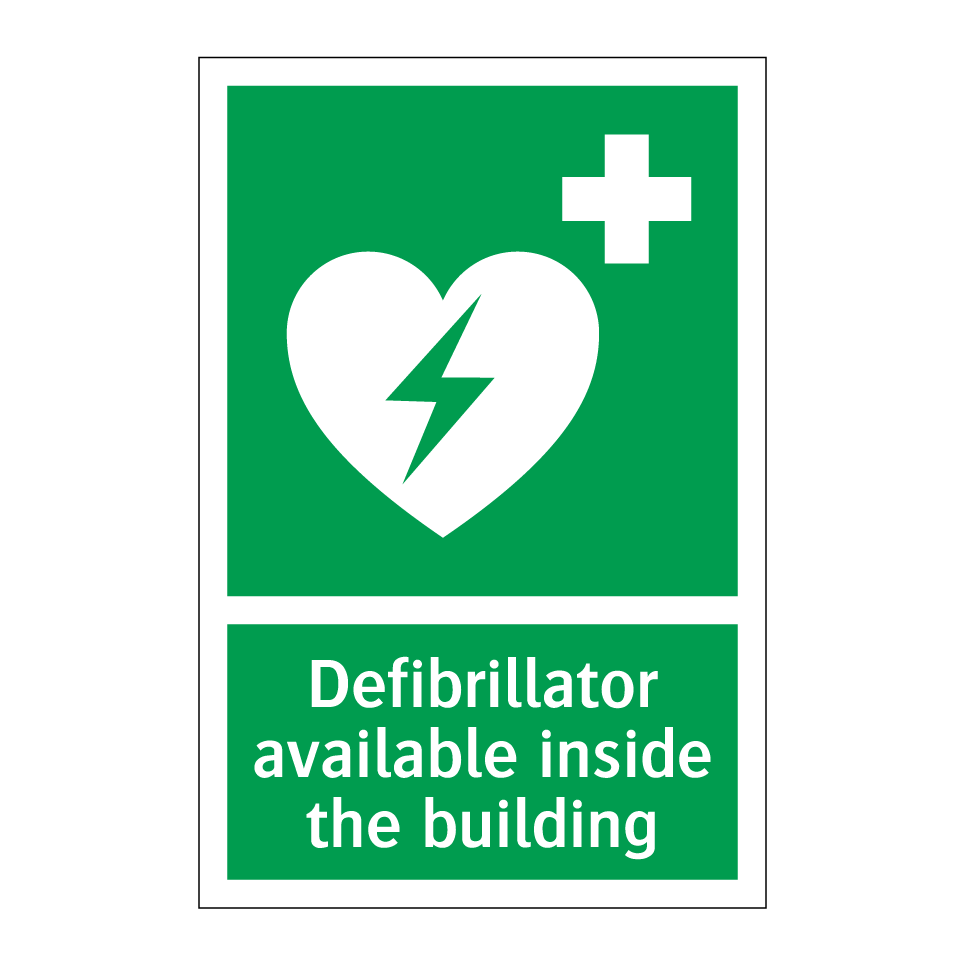Defibrillator available inside the building