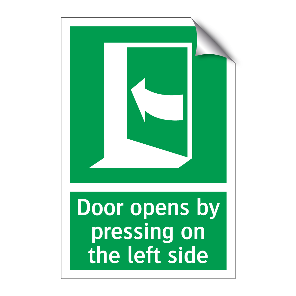 Door opens by pressing on the left side