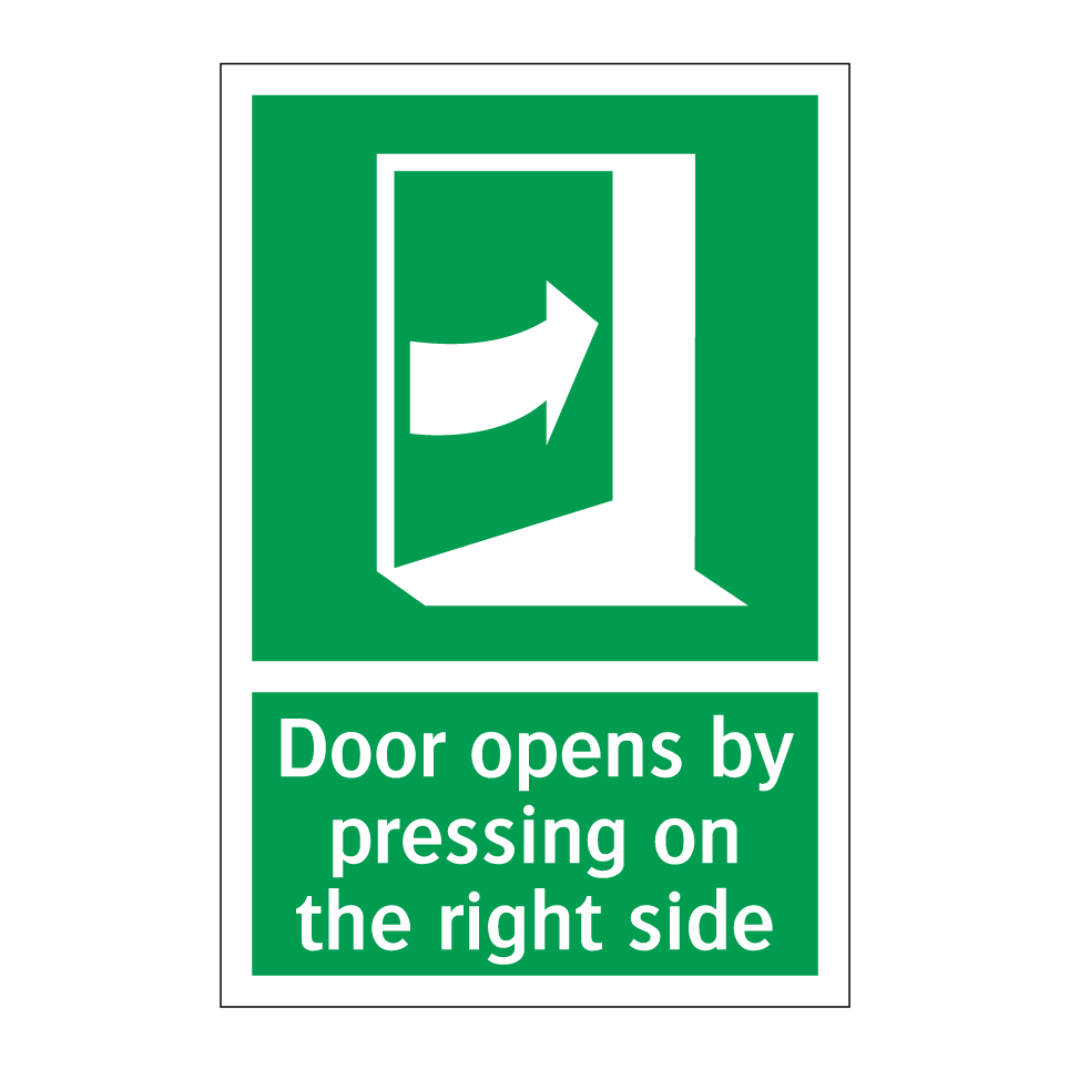 Door opens by pressing on the right side