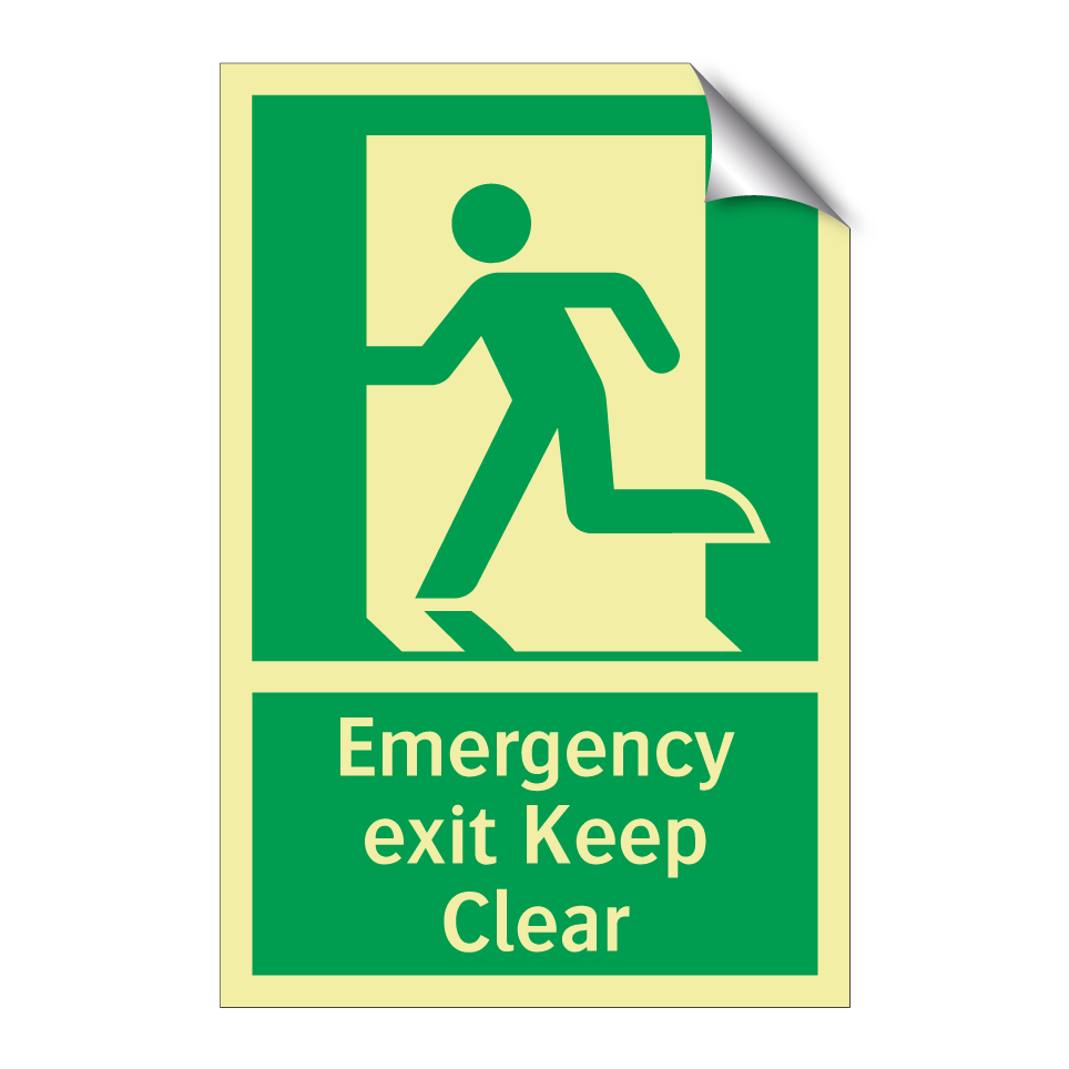 Emergency exit Keep Clear