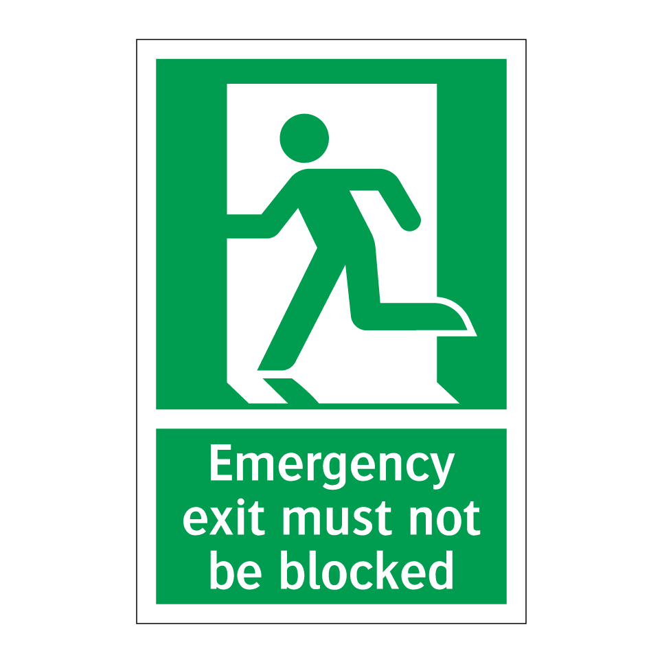 Emergency exit must not be blocked