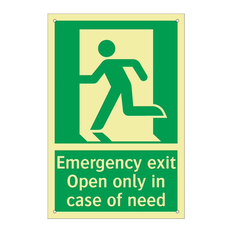 Emergency exit Open only in case of need