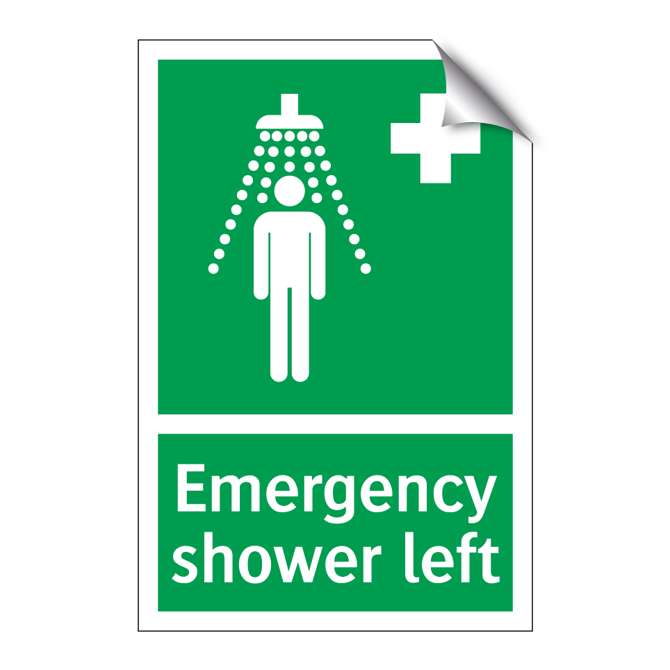 Emergency shower left