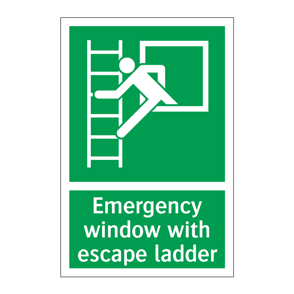 Emergency window with escape ladder