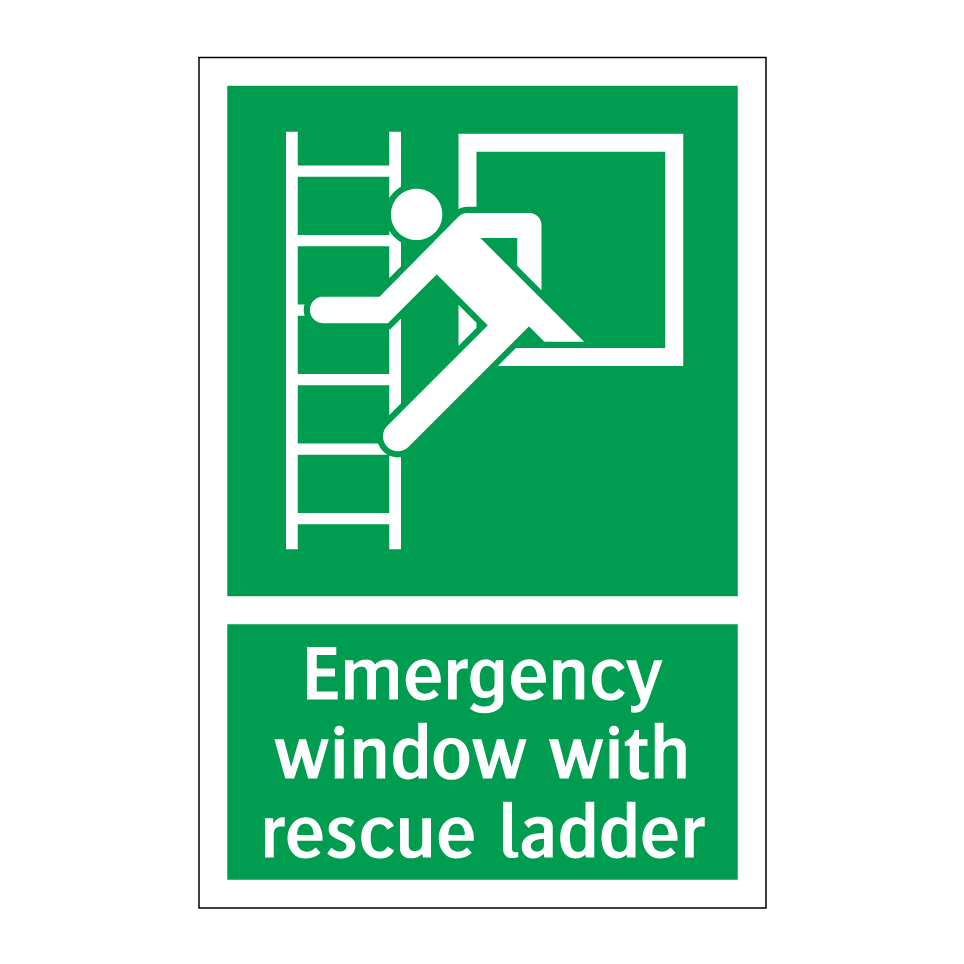 Emergency window with rescue ladder