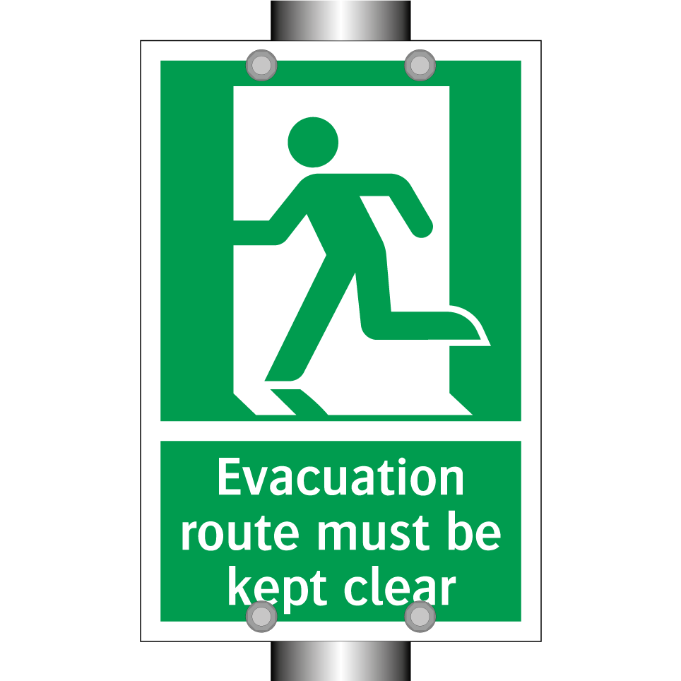 Evacuation route must be kept clear