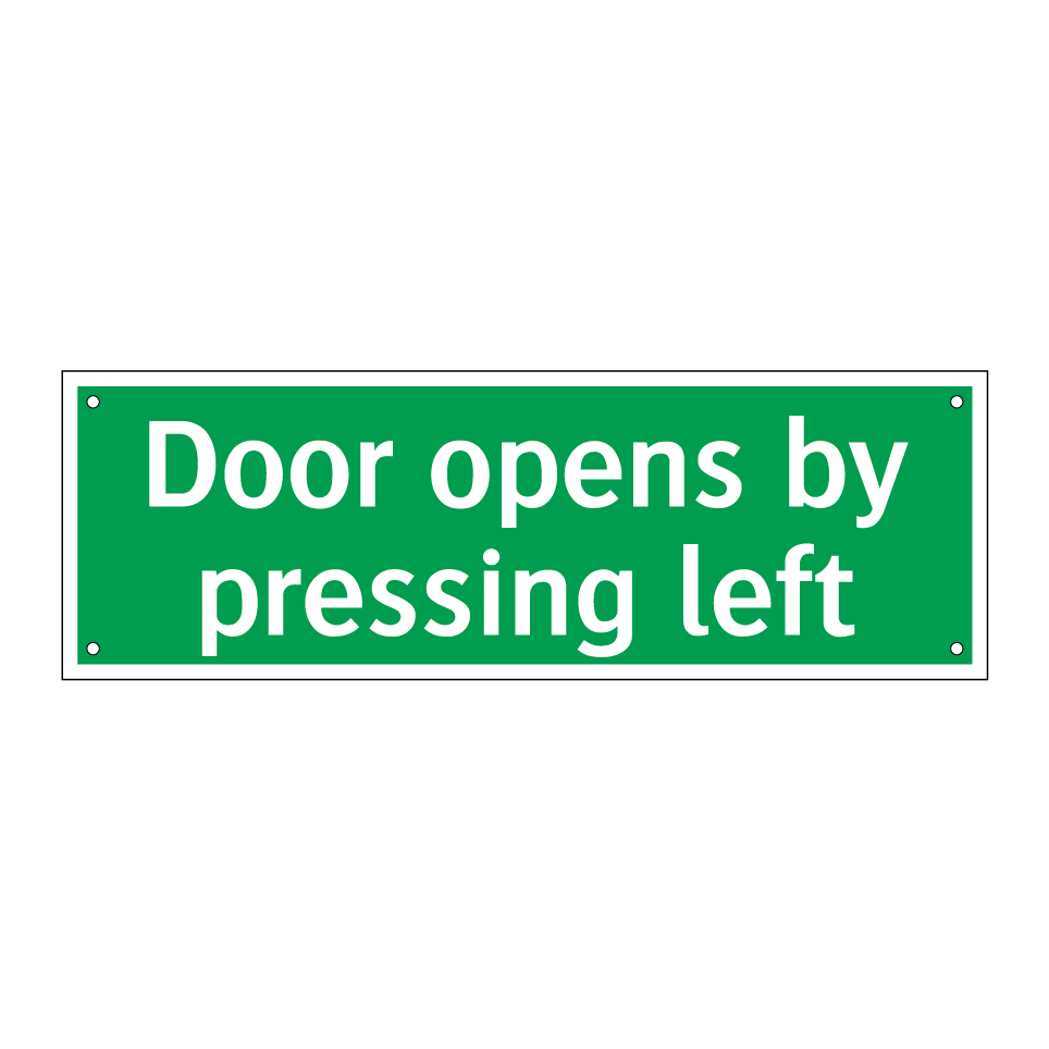 Door opens by pressing left