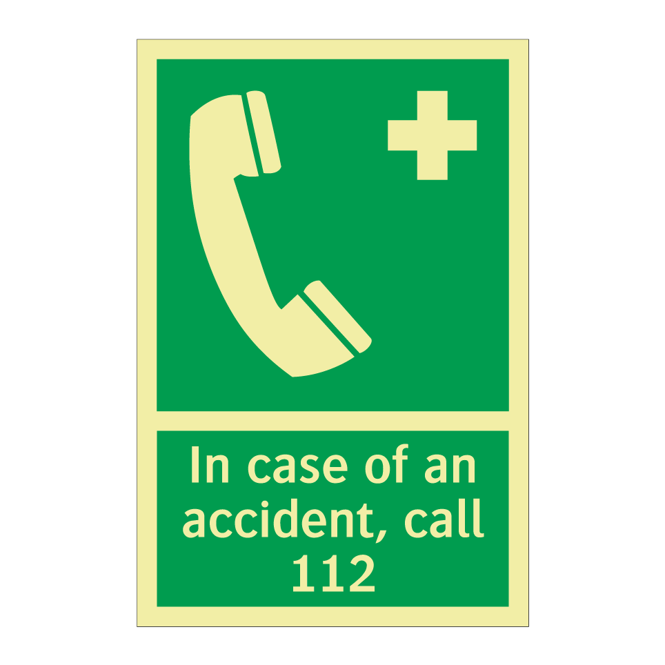 In case of an accident, call 112