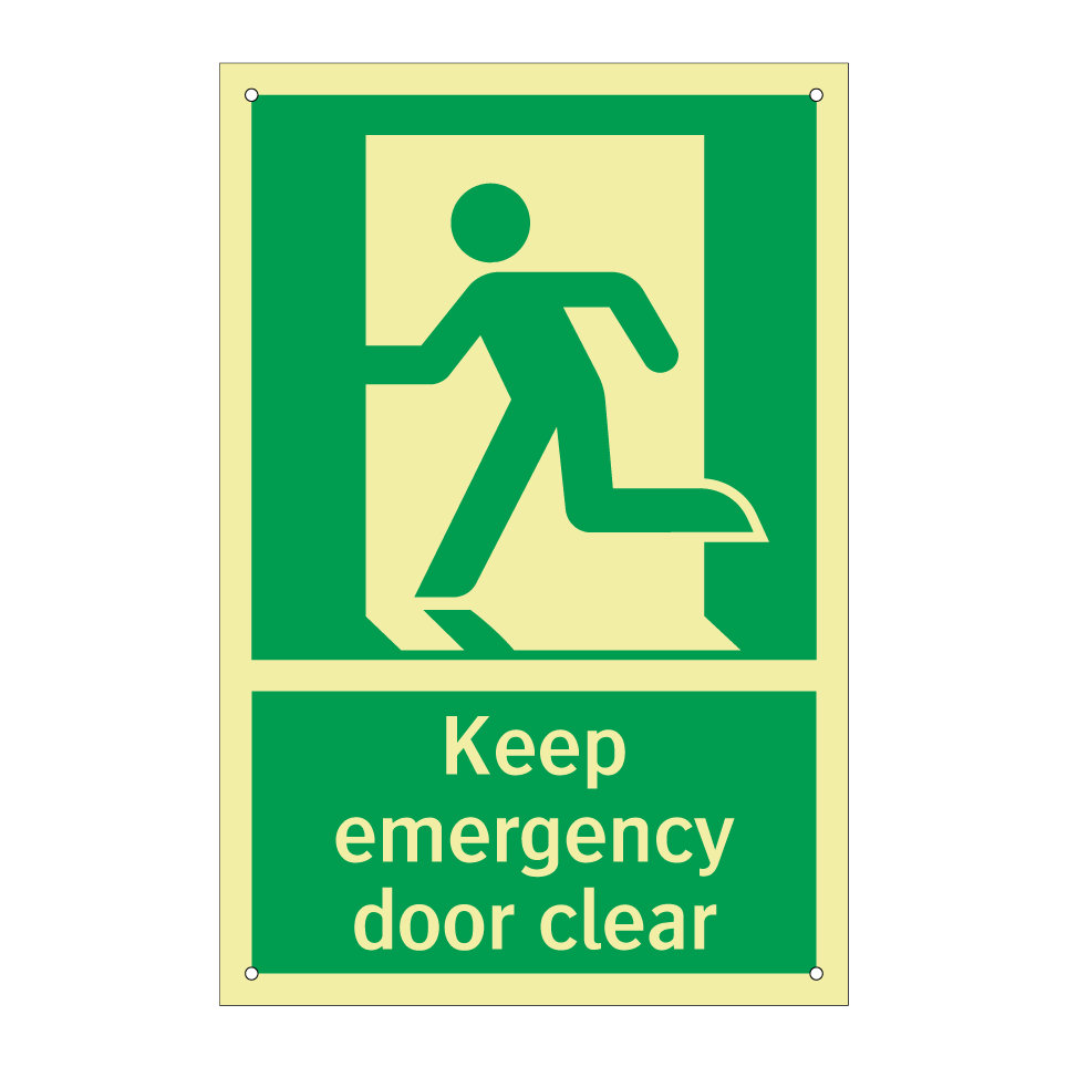 Keep emergency door clear