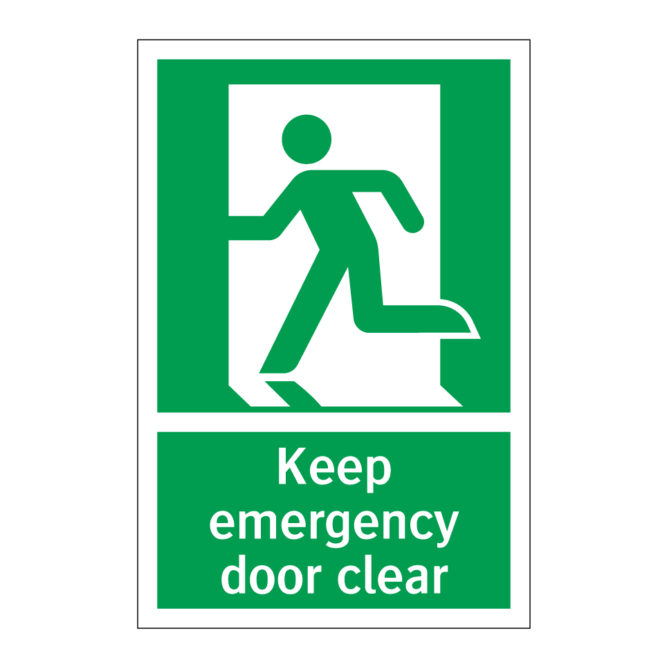 Keep emergency door clear