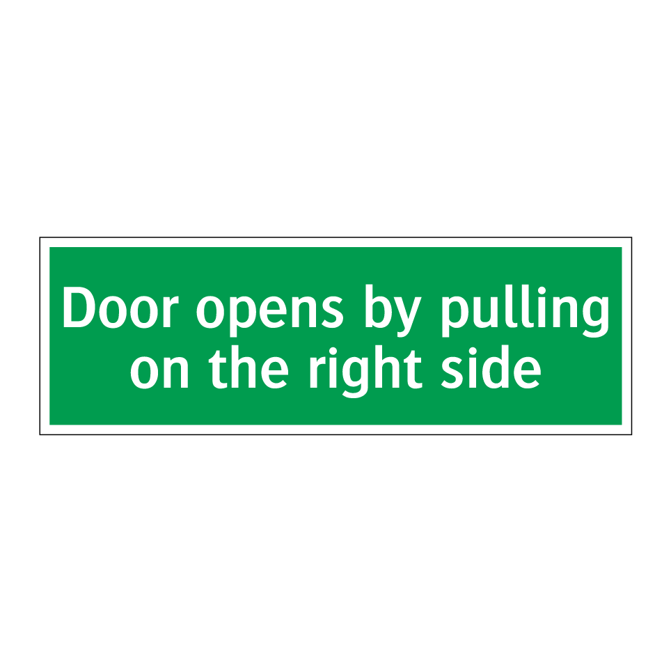 Door opens by pulling on the right side