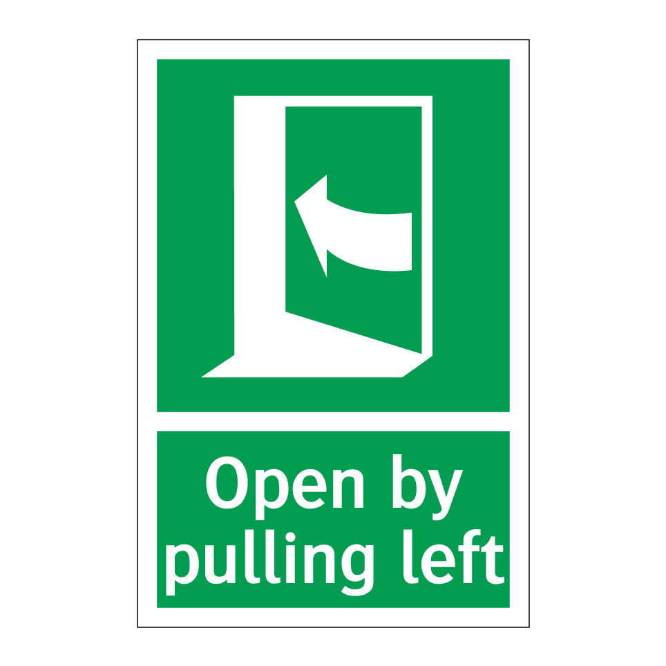 Open by pulling left