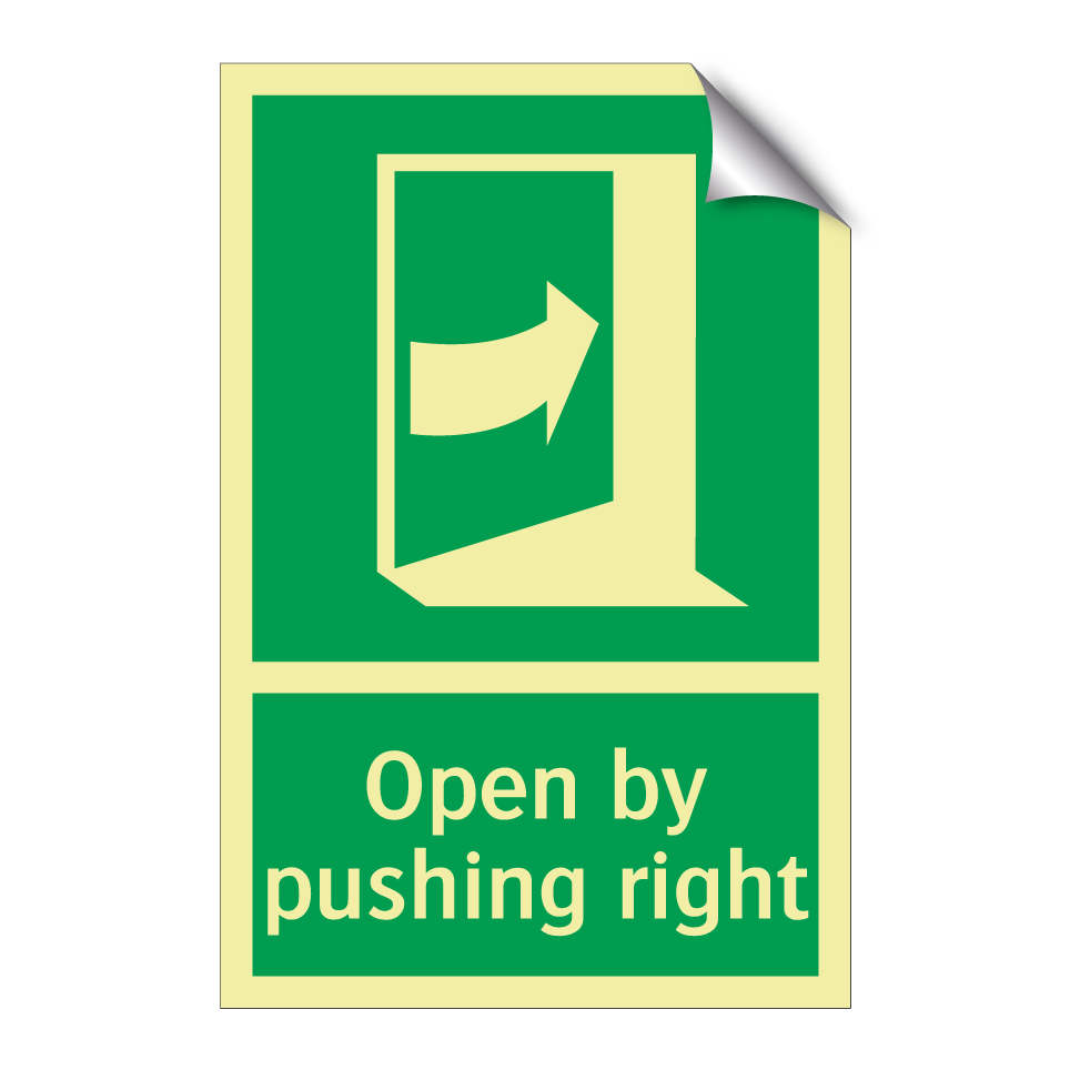 Open by pushing right