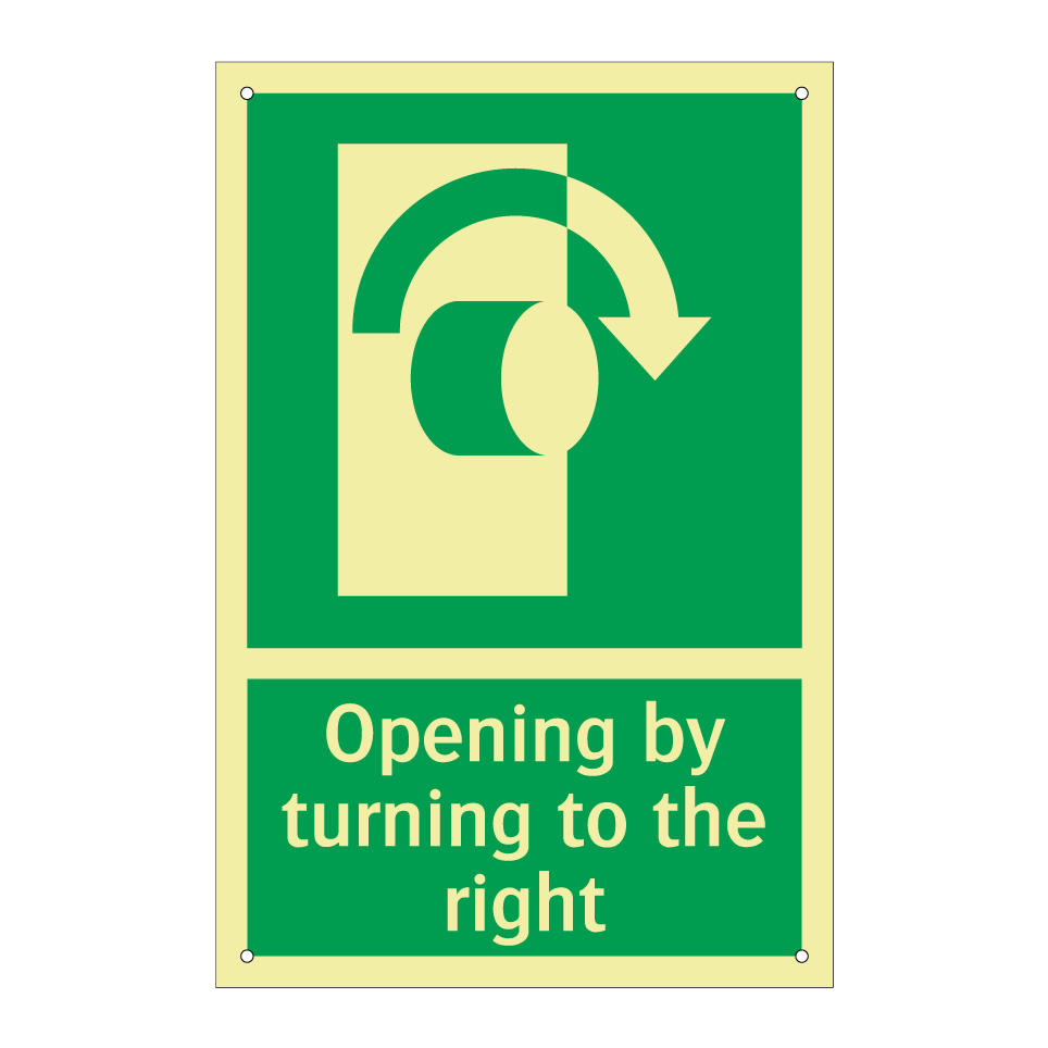 Opening by turning to the right