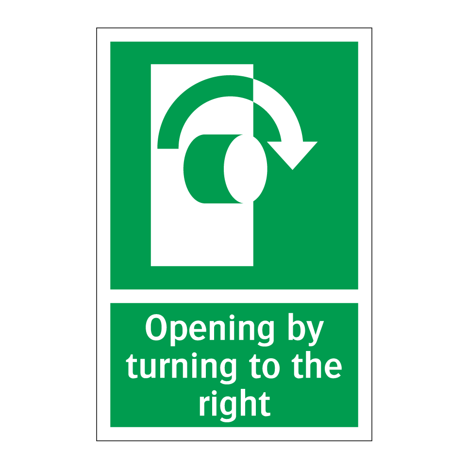 Opening by turning to the right