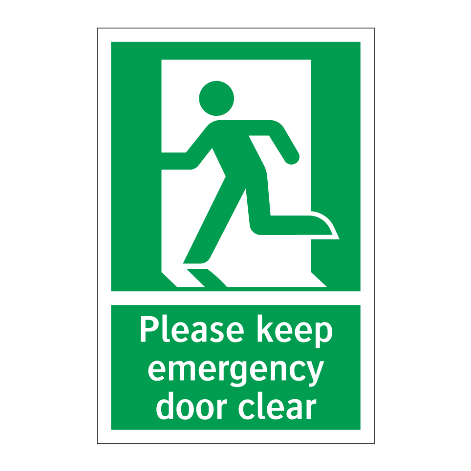 Please keep emergency door clear