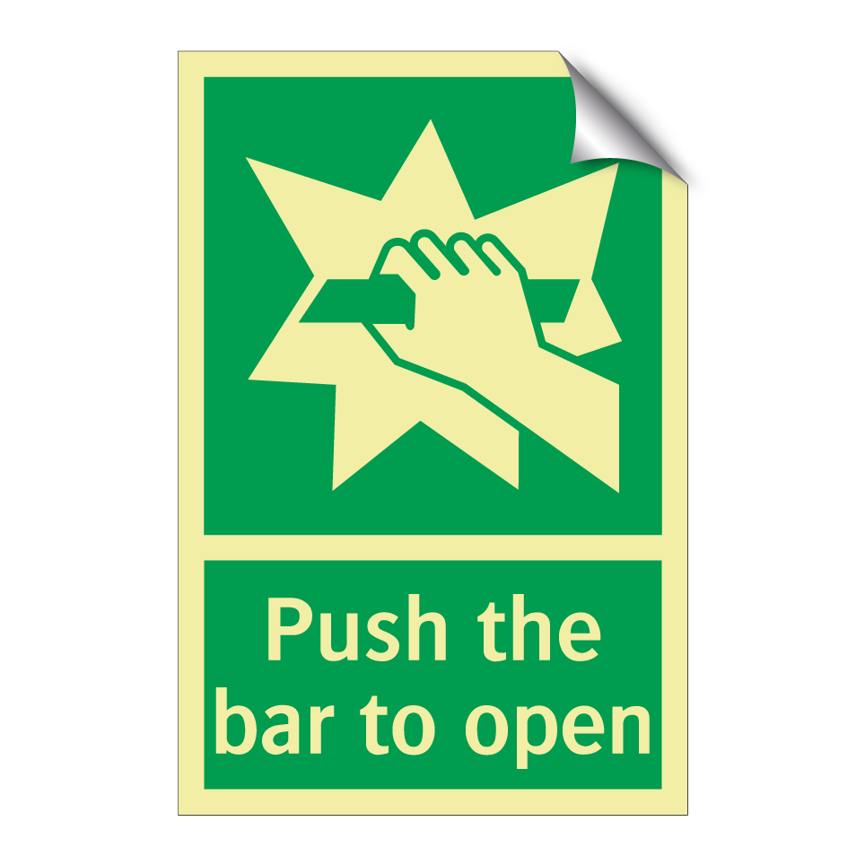 Push the bar to open