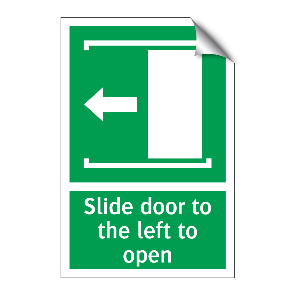 Slide door to the left to open