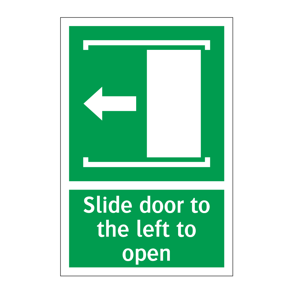 Slide door to the left to open