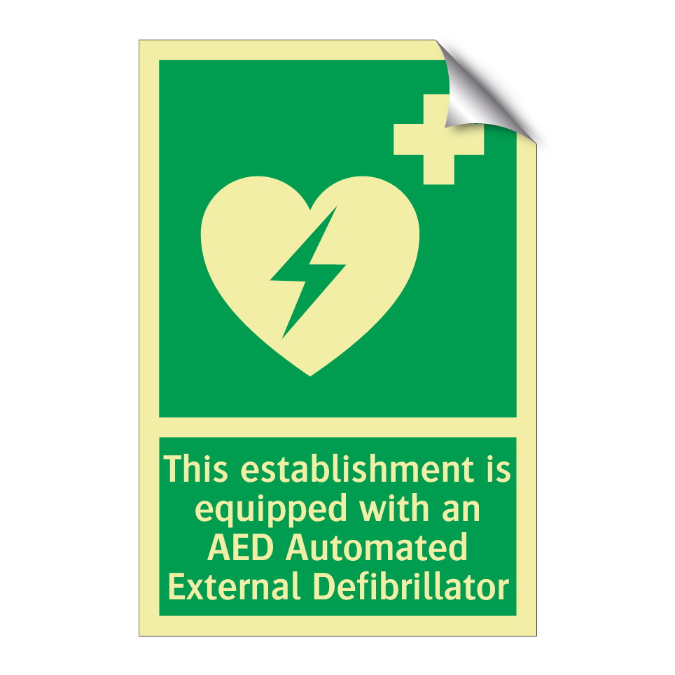 This establishment is equipped with an AED Automated External Defibrillator