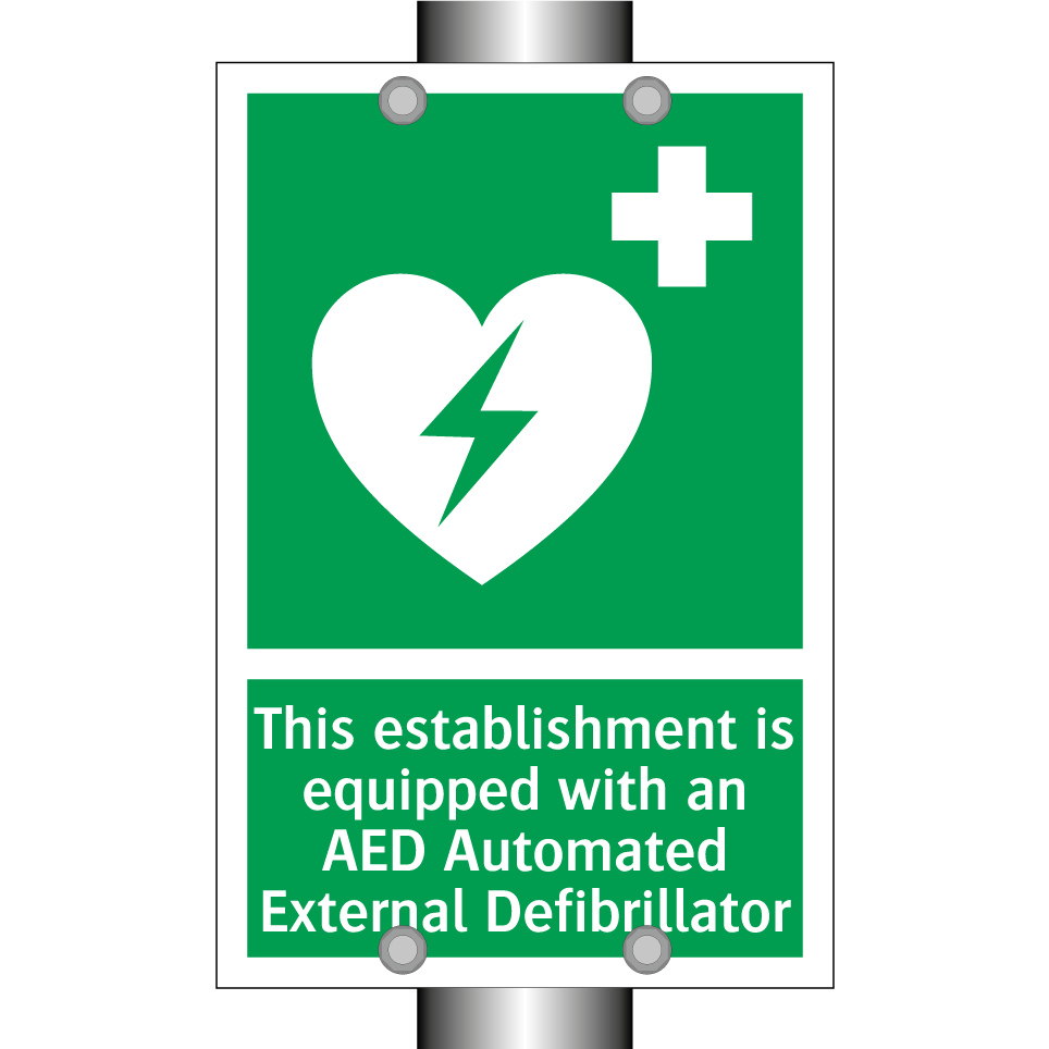 This establishment is equipped with an AED Automated External Defibrillator