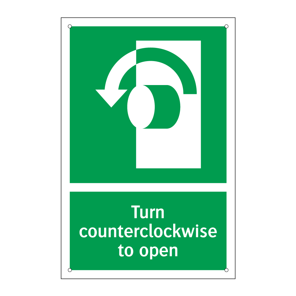 Turn counterclockwise to open
