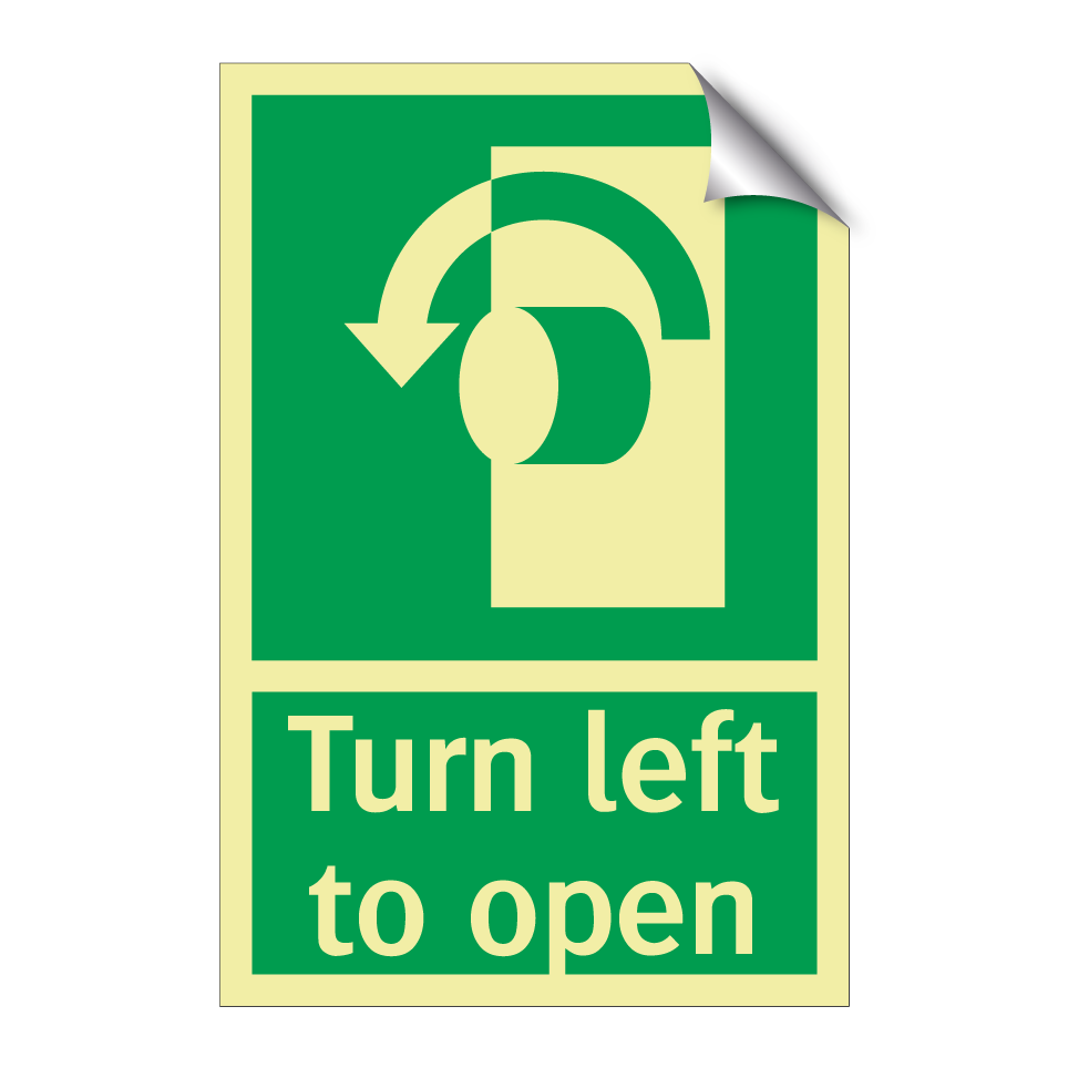 Turn left to open