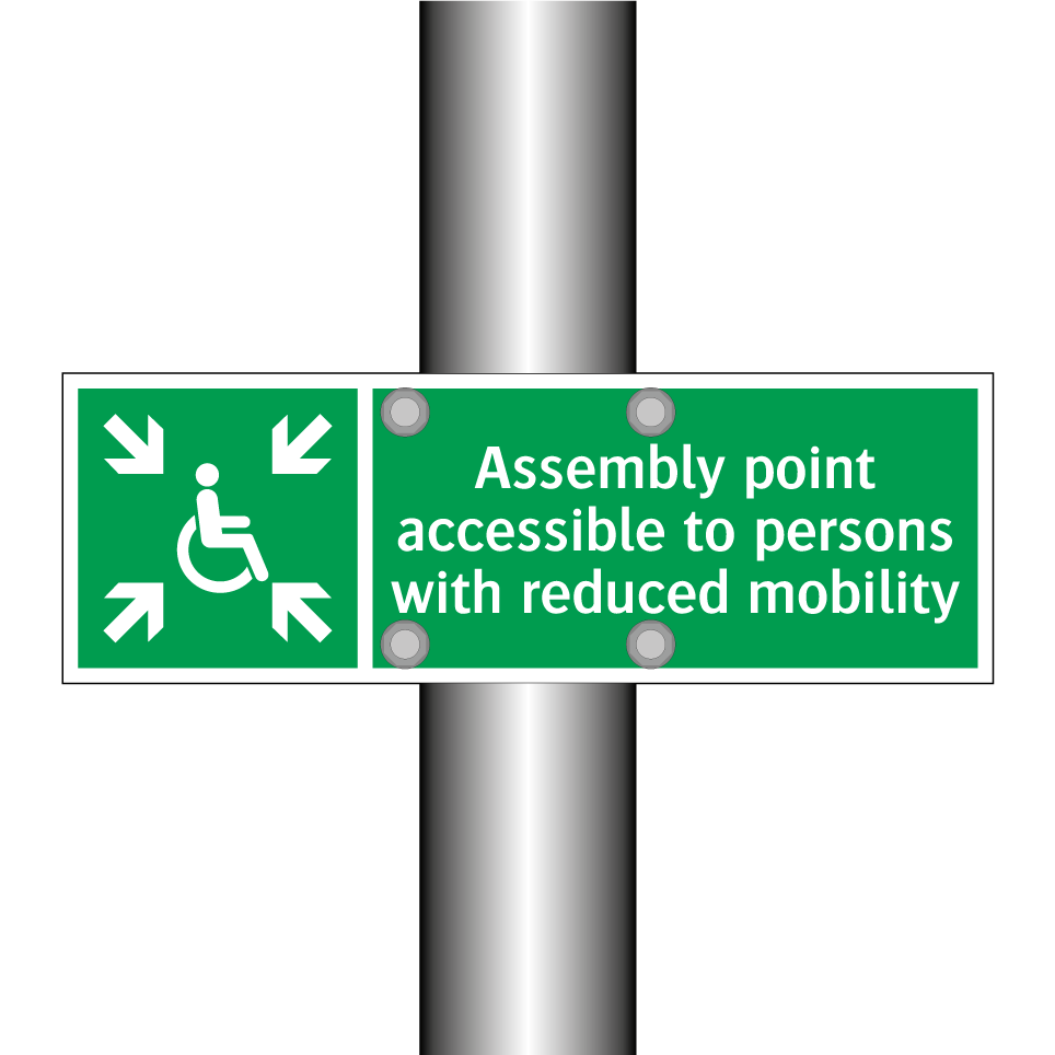 Assembly point accessible to persons with reduced mobility