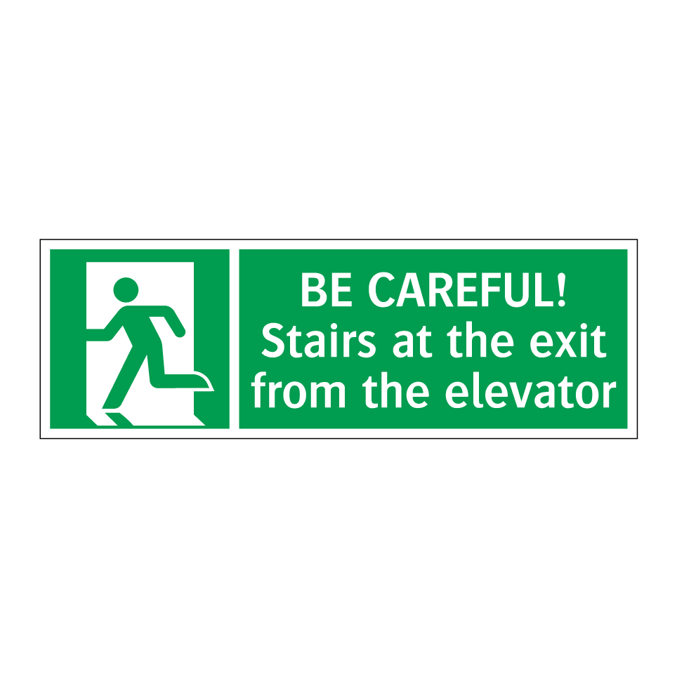 BE CAREFUL! Stairs at the exit from the elevator