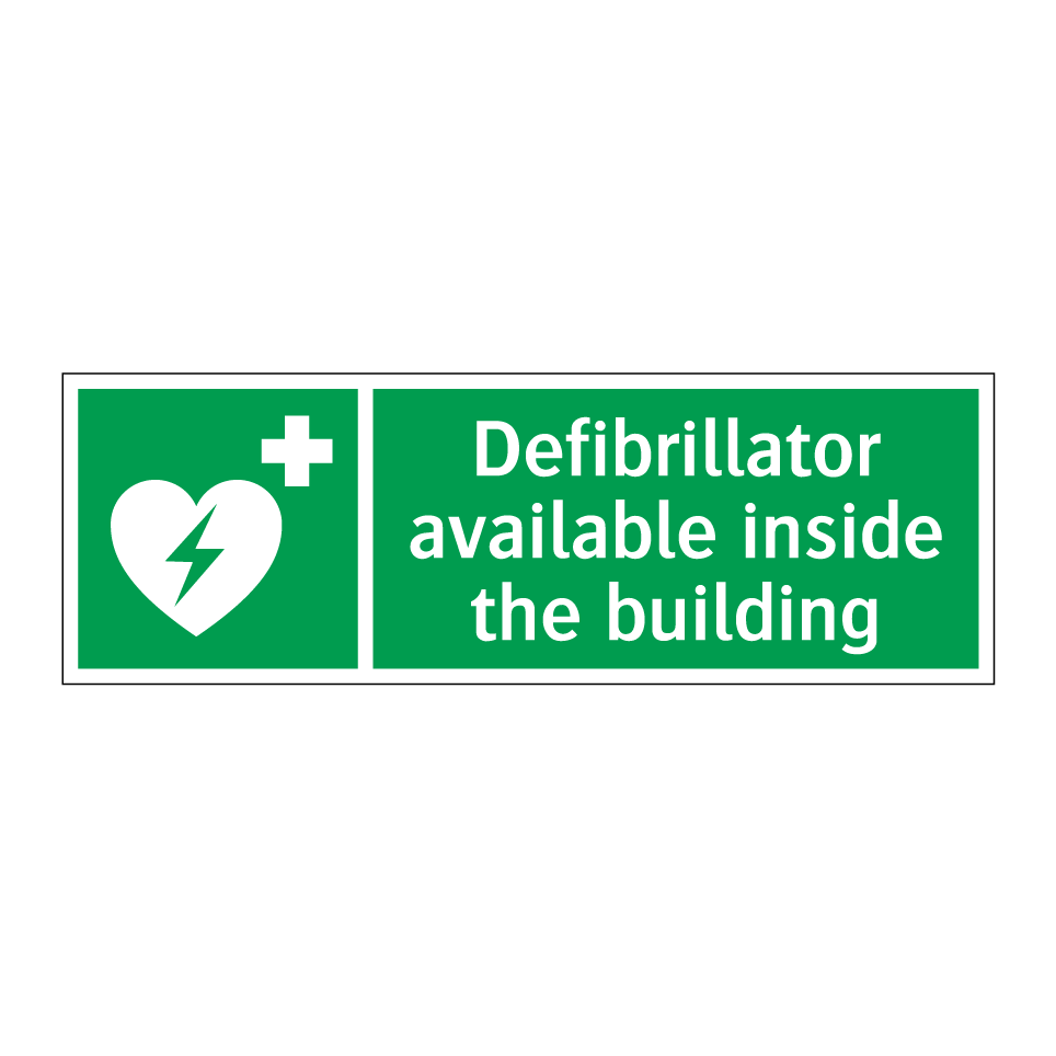 Defibrillator available inside the building