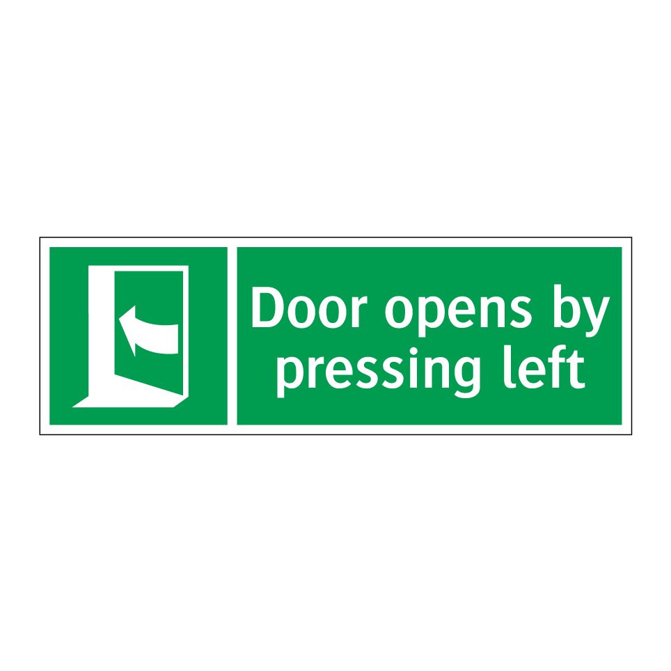 Door opens by pressing left