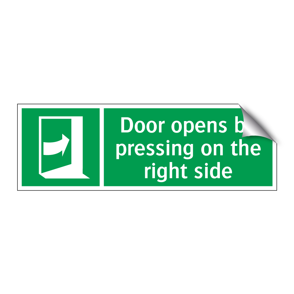 Door opens by pressing on the right side