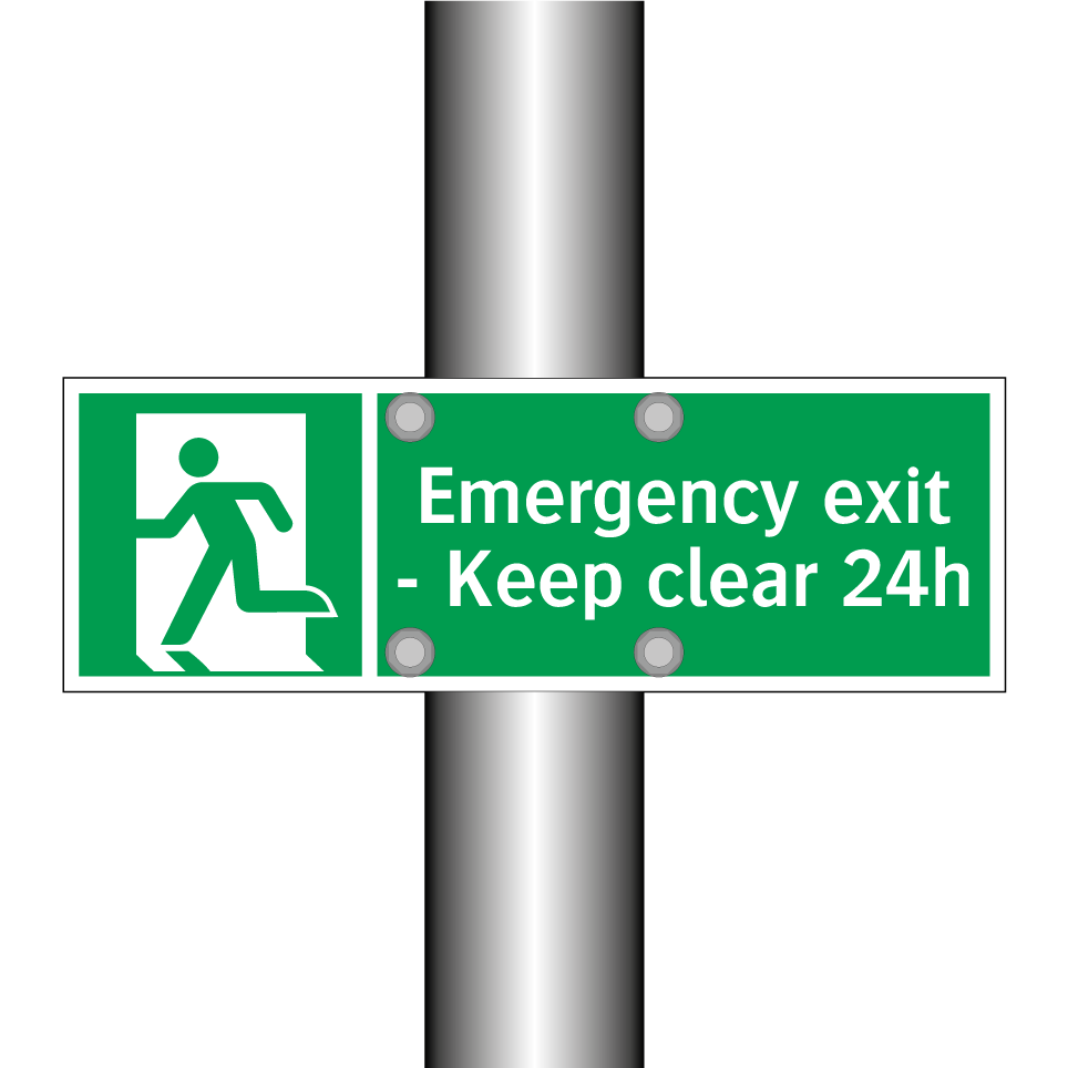 Emergency exit - Keep clear 24h